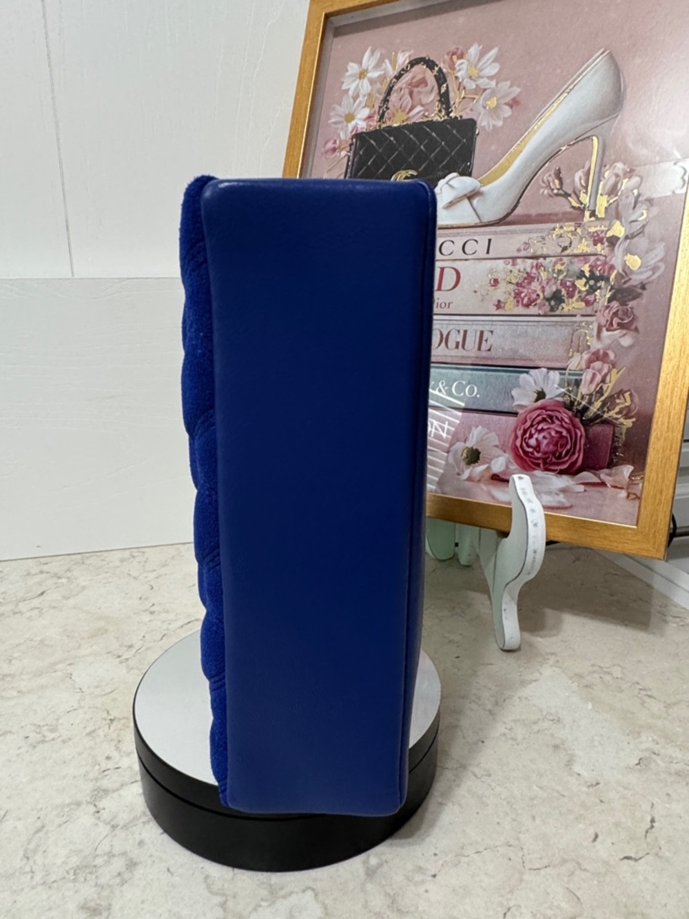 NWT Kurt Geiger Blue suede and leather mini Kensington w Dusty - Picture 3 of 4
